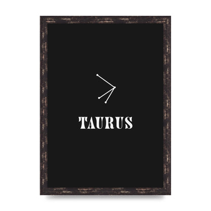 Minimalist Horoscope Star Sign Series Taurus Art For The Home - A3 framed