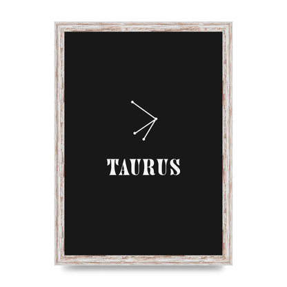 Minimalist Horoscope Star Sign Series Taurus Art For The Home - A3 framed