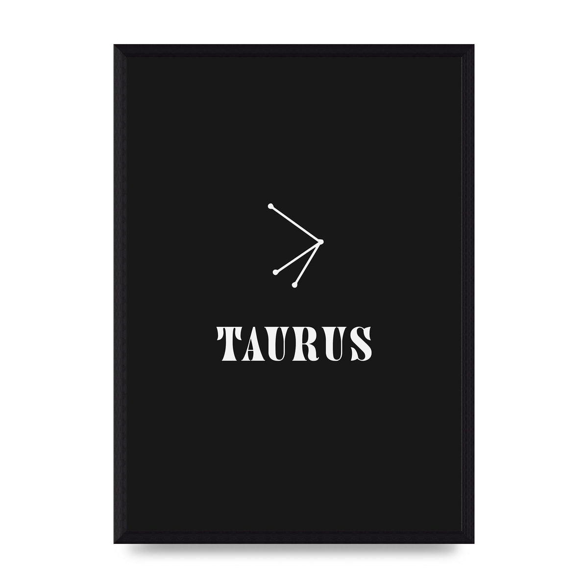 Minimalist Horoscope Star Sign Series Taurus Art For The Home - A3 framed