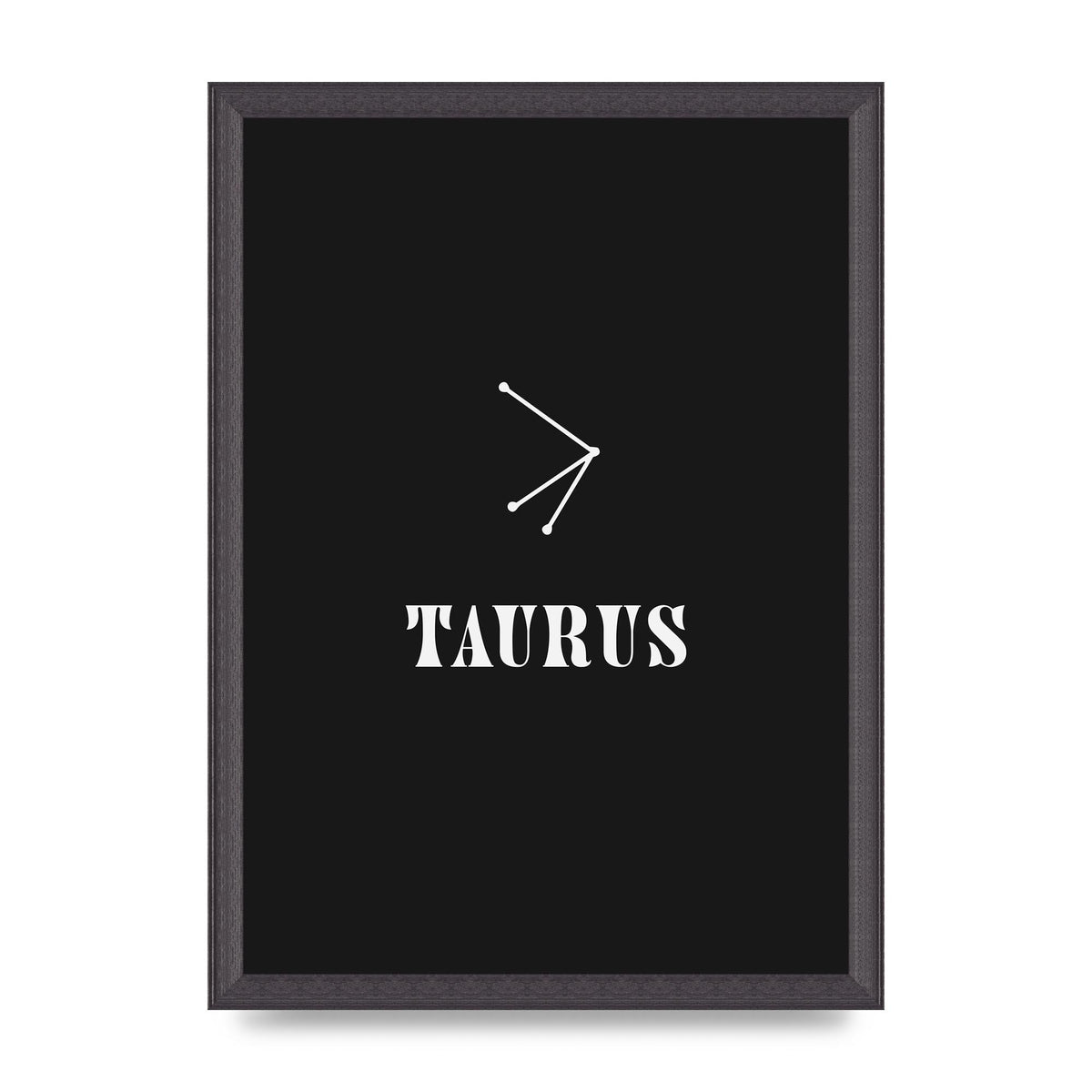 Minimalist Horoscope Star Sign Series Taurus Art For The Home - A3 framed
