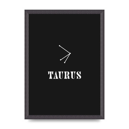Minimalist Horoscope Star Sign Series Taurus Art For The Home - A3 framed