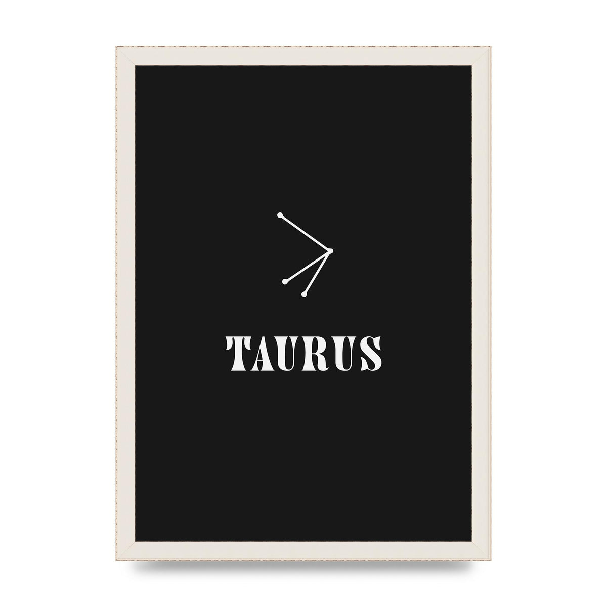 Minimalist Horoscope Star Sign Series Taurus Art For The Home - A3 framed