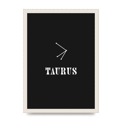 Minimalist Horoscope Star Sign Series Taurus Art For The Home - A3 framed