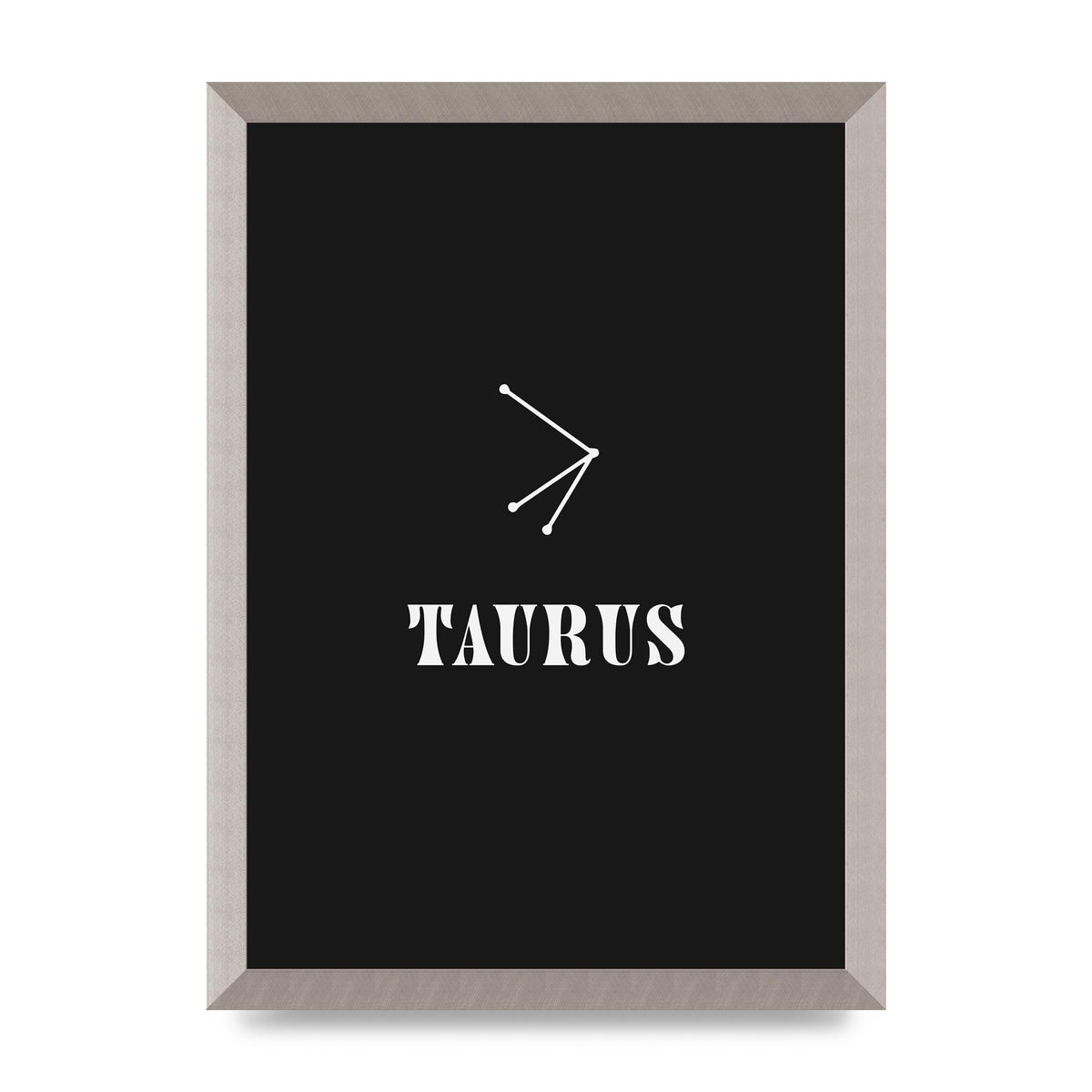 Minimalist Horoscope Star Sign Series Taurus Art For The Home - A3 framed