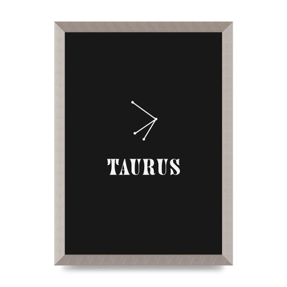Minimalist Horoscope Star Sign Series Taurus Art For The Home - A3 framed
