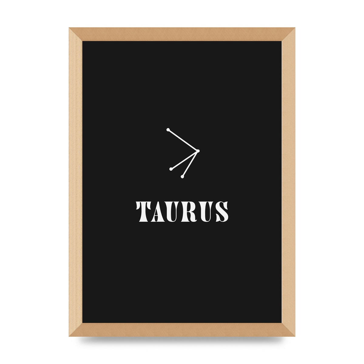 Minimalist Horoscope Star Sign Series Taurus Art For The Home - A3 framed