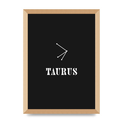 Minimalist Horoscope Star Sign Series Taurus Art For The Home - A3 framed