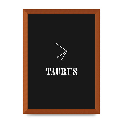 Minimalist Horoscope Star Sign Series Taurus Art For The Home - A3 framed
