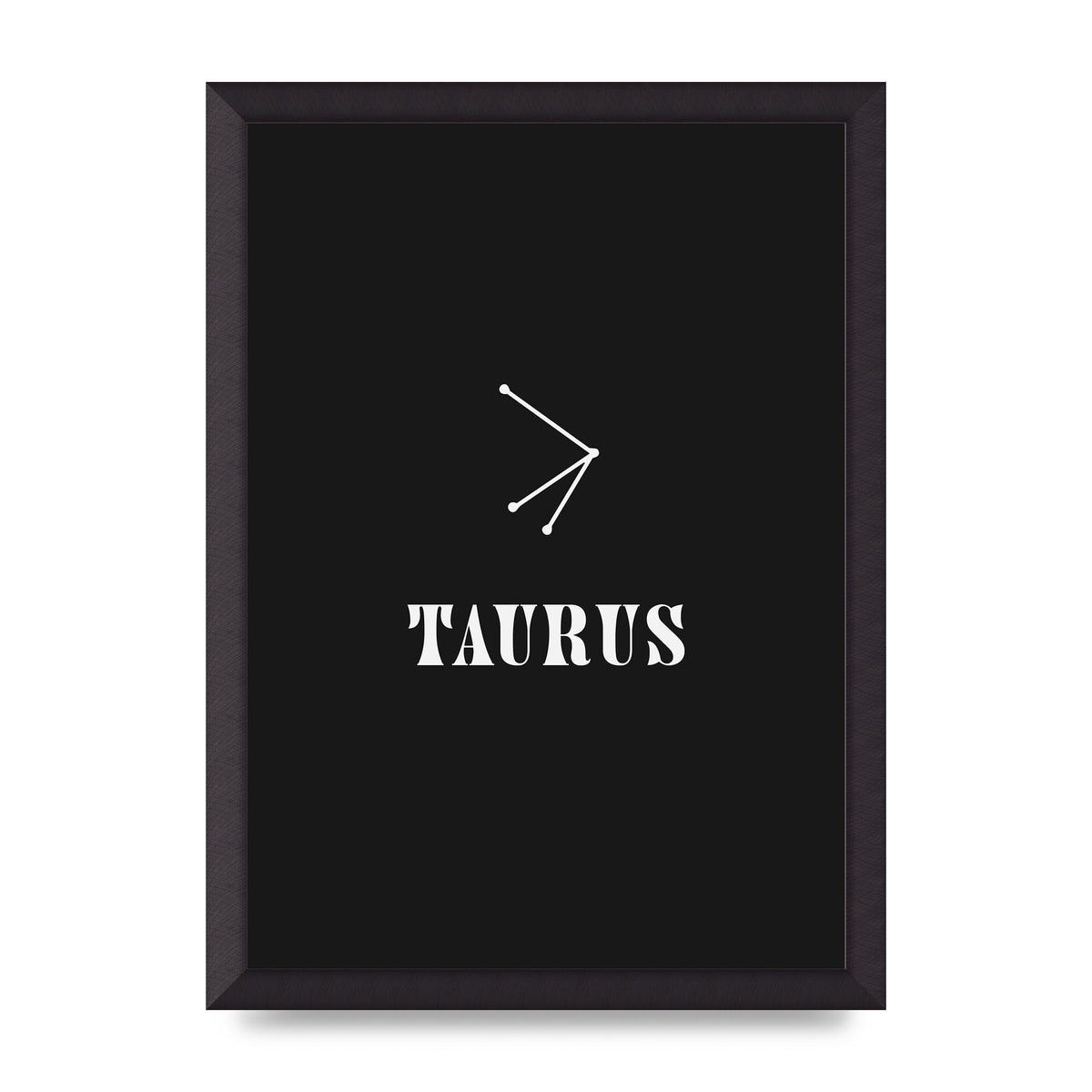Minimalist Horoscope Star Sign Series Taurus Art For The Home - A3 framed