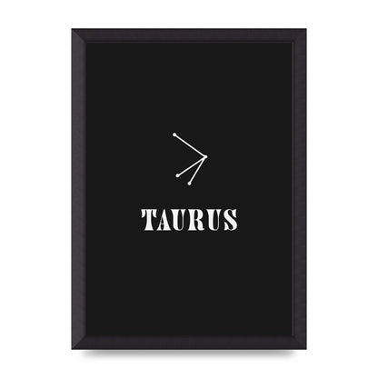 Minimalist Horoscope Star Sign Series Taurus Art For The Home - A3 framed
