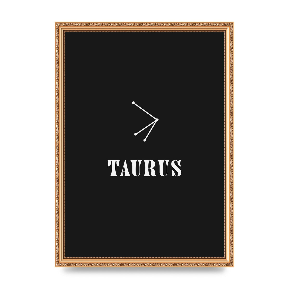 Minimalist Horoscope Star Sign Series Taurus Art For The Home - A3 framed