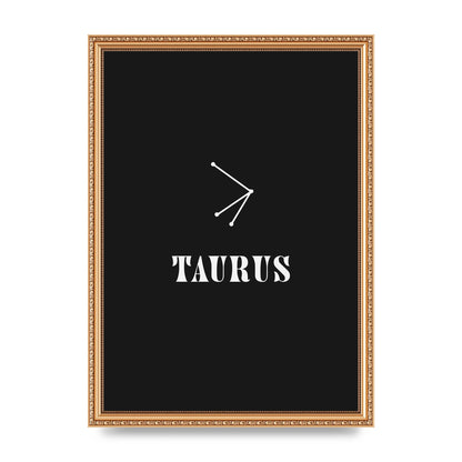 Minimalist Horoscope Star Sign Series Taurus Art For The Home - A3 framed