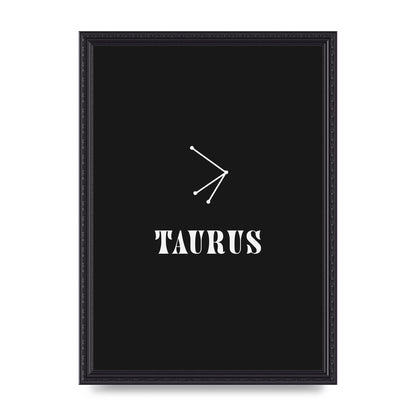 Minimalist Horoscope Star Sign Series Taurus Art For The Home - A3 framed