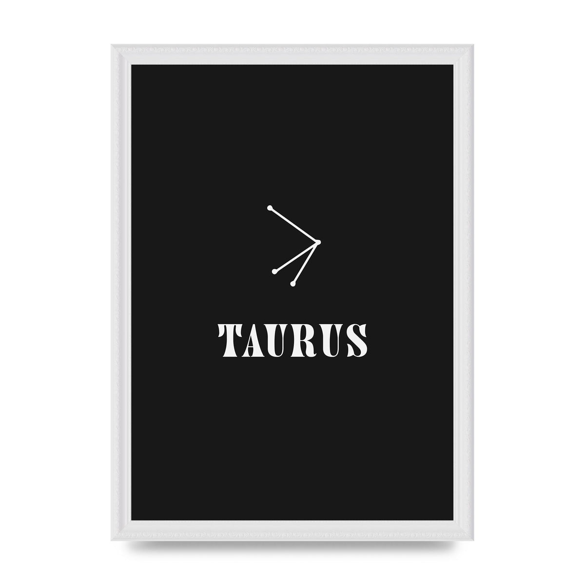 Minimalist Horoscope Star Sign Series Taurus Art For The Home - A3 framed