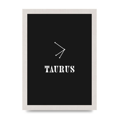 Minimalist Horoscope Star Sign Series Taurus Art For The Home - A4 framed