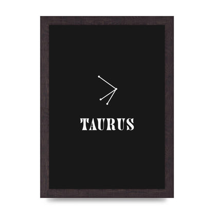 Minimalist Horoscope Star Sign Series Taurus Art For The Home - A4 framed