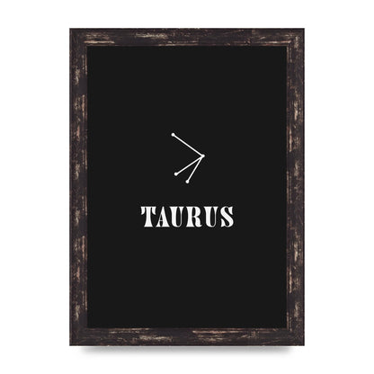 Minimalist Horoscope Star Sign Series Taurus Art For The Home - A4 framed
