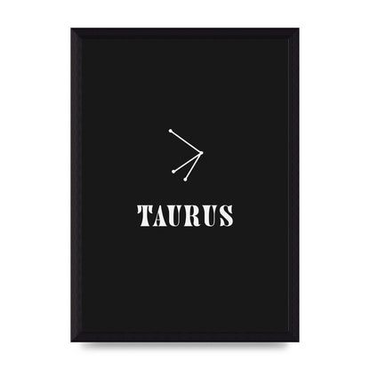 Minimalist Horoscope Star Sign Series Taurus Art For The Home - A4 framed