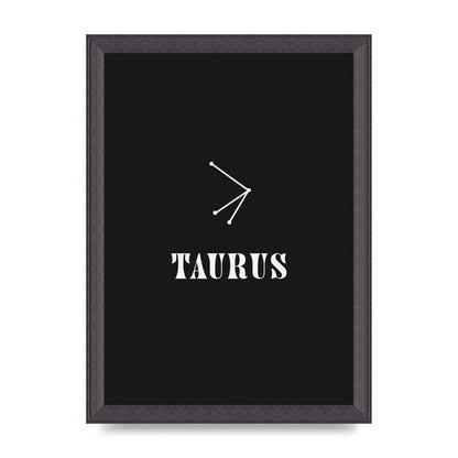 Minimalist Horoscope Star Sign Series Taurus Art For The Home - A4 framed