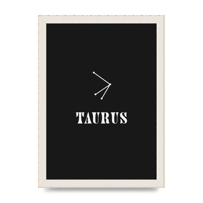 Minimalist Horoscope Star Sign Series Taurus Art For The Home - A4 framed