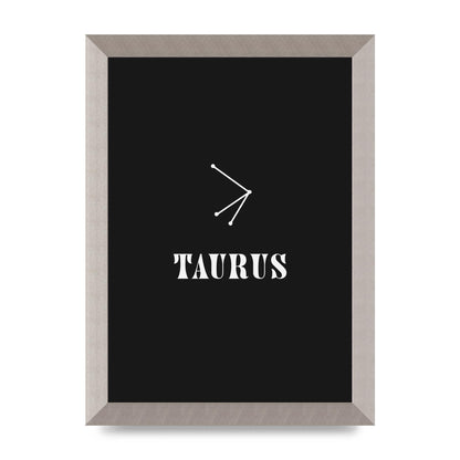 Minimalist Horoscope Star Sign Series Taurus Art For The Home - A4 framed