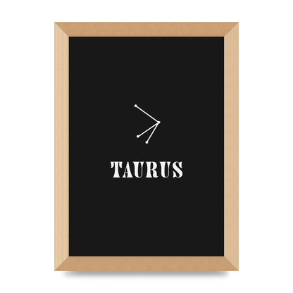 Minimalist Horoscope Star Sign Series Taurus Art For The Home - A4 framed