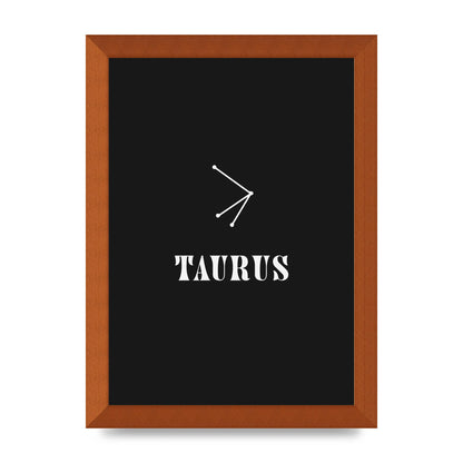 Minimalist Horoscope Star Sign Series Taurus Art For The Home - A4 framed