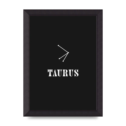 Minimalist Horoscope Star Sign Series Taurus Art For The Home - A4 framed