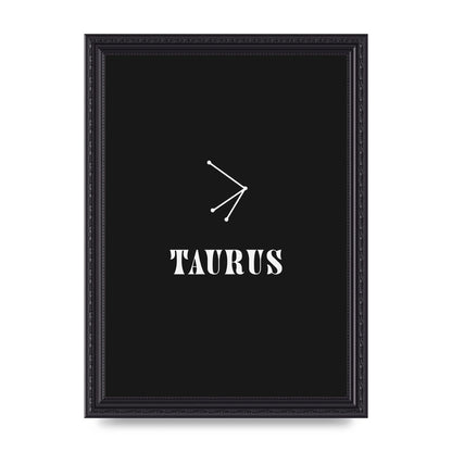 Minimalist Horoscope Star Sign Series Taurus Art For The Home - A4 framed