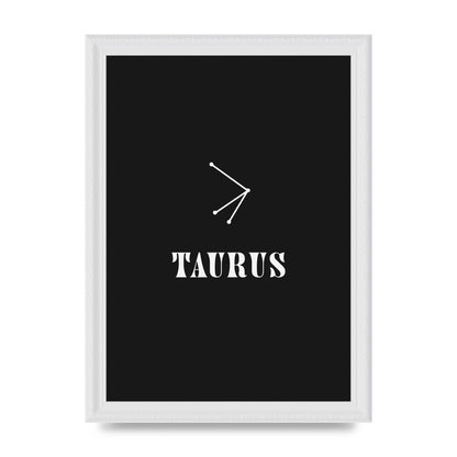 Minimalist Horoscope Star Sign Series Taurus Art For The Home - A4 framed