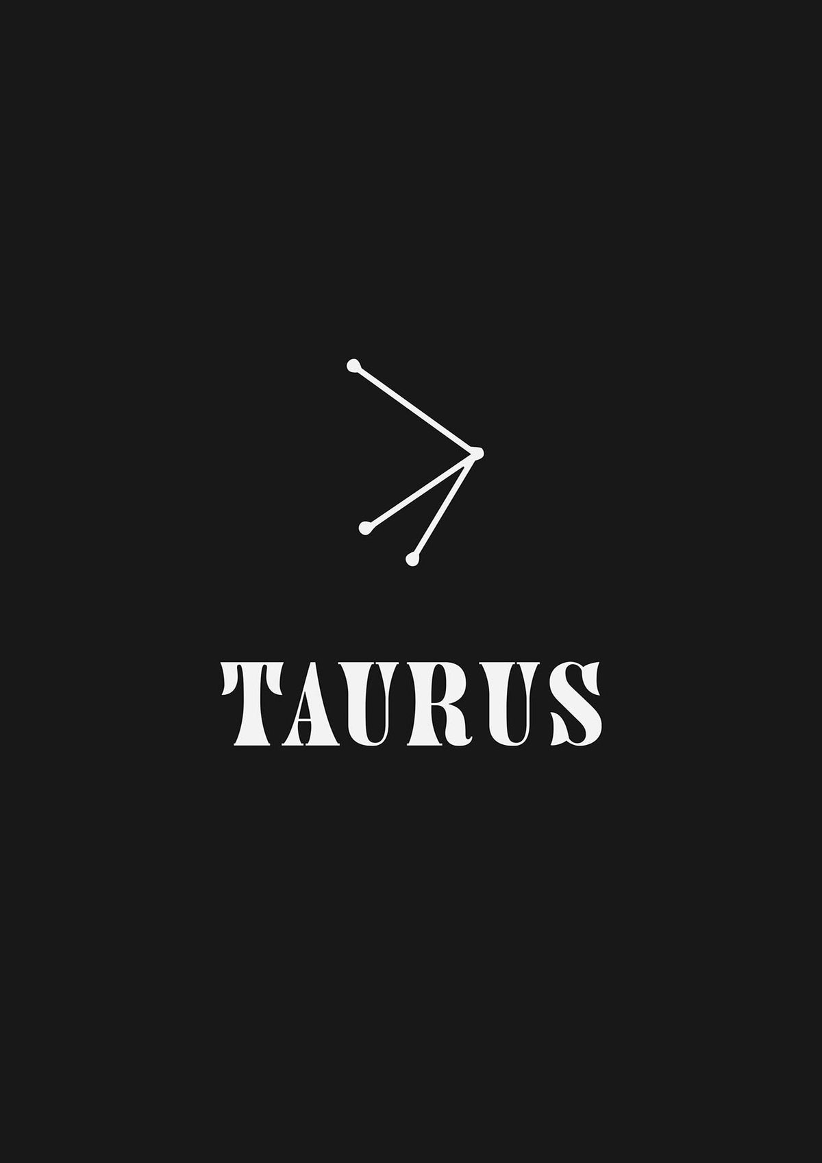 Minimalist Horoscope Star Sign Series Taurus Art For The Home - detail
