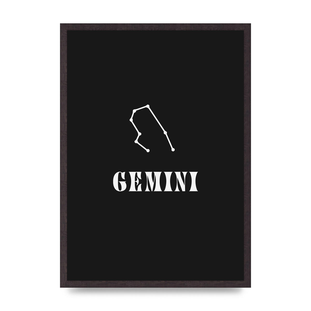 Minimalist Horoscope Star Sign Series Gemini Printed Poster - A2 framed