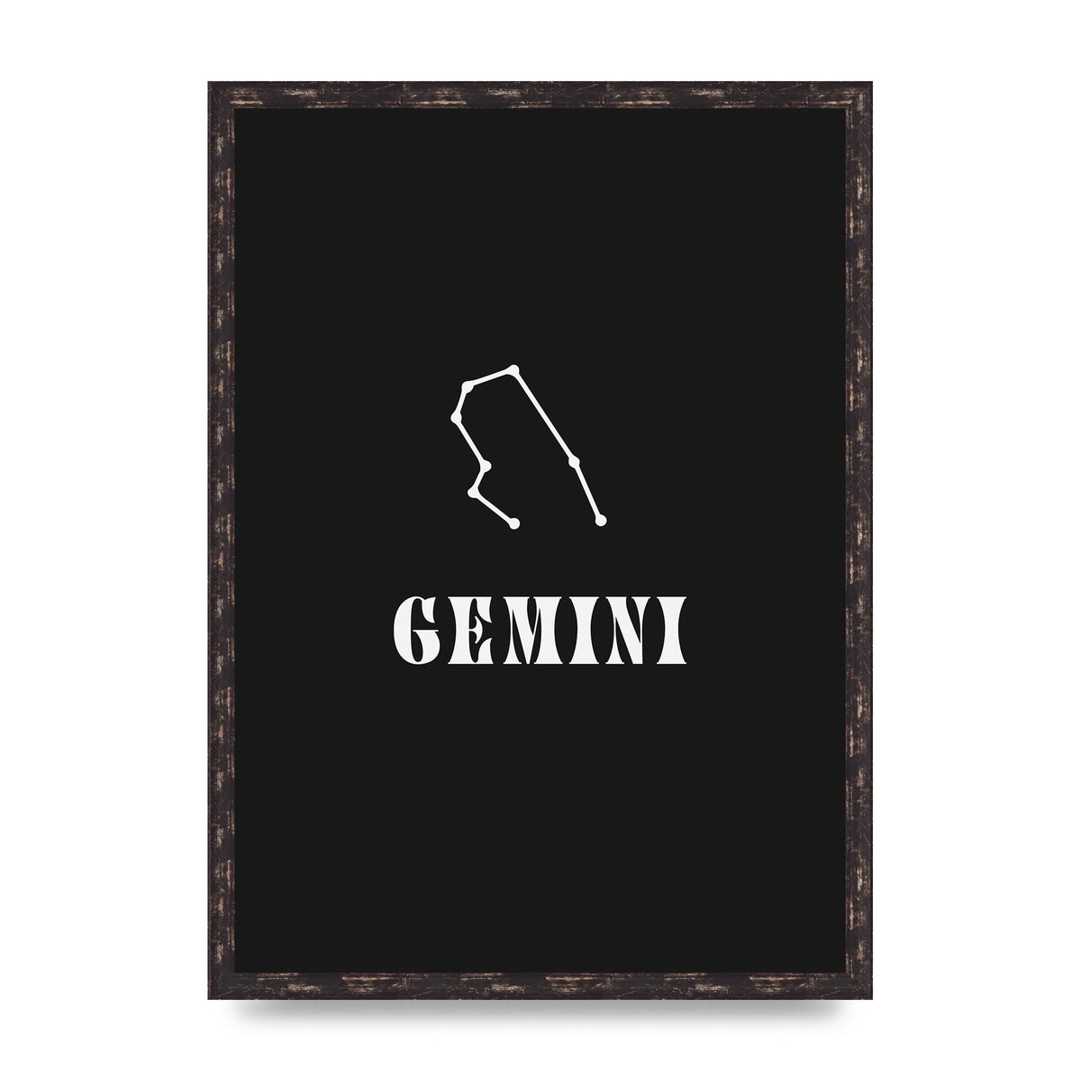 Minimalist Horoscope Star Sign Series Gemini Printed Poster - A2 framed