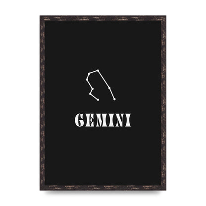 Minimalist Horoscope Star Sign Series Gemini Printed Poster - A2 framed