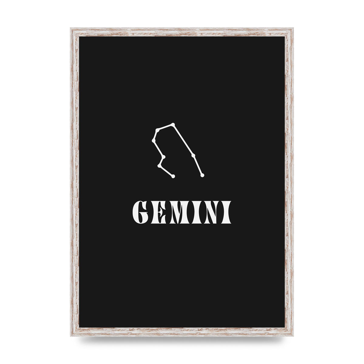 Minimalist Horoscope Star Sign Series Gemini Printed Poster - A2 framed