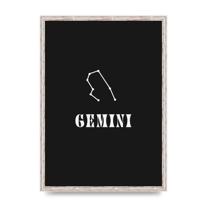 Minimalist Horoscope Star Sign Series Gemini Printed Poster - A2 framed