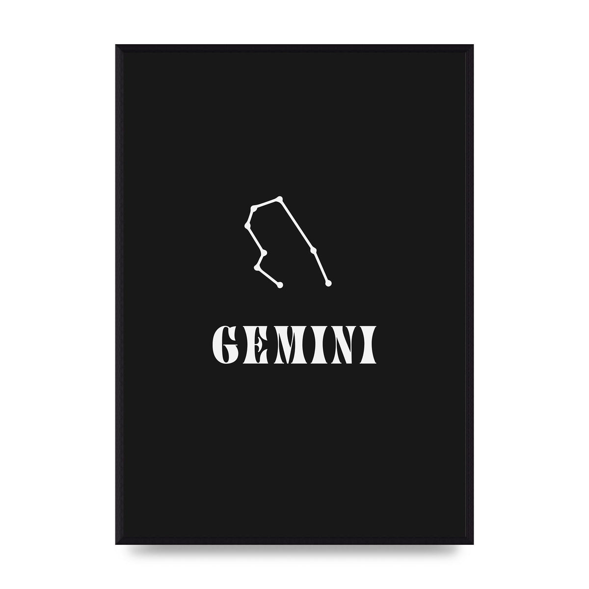 Minimalist Horoscope Star Sign Series Gemini Printed Poster - A2 framed