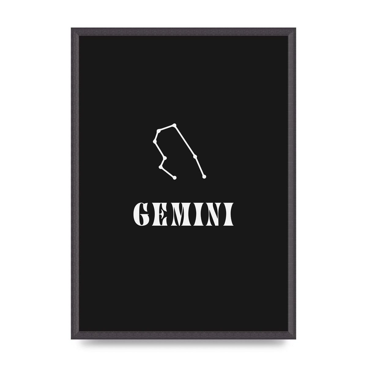 Minimalist Horoscope Star Sign Series Gemini Printed Poster - A2 framed