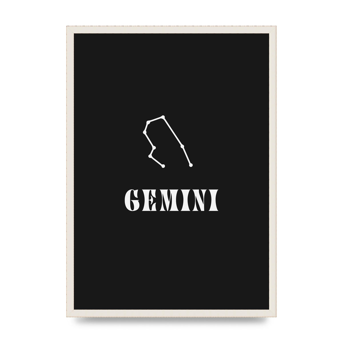 Minimalist Horoscope Star Sign Series Gemini Printed Poster - A2 framed