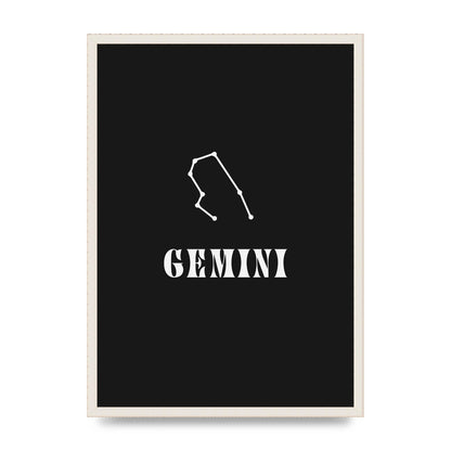 Minimalist Horoscope Star Sign Series Gemini Printed Poster - A2 framed