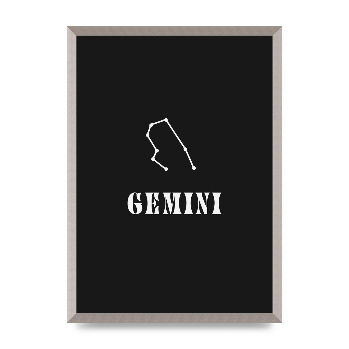 Minimalist Horoscope Star Sign Series Gemini Printed Poster - A2 framed