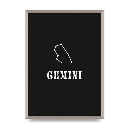 Minimalist Horoscope Star Sign Series Gemini Printed Poster - A2 framed