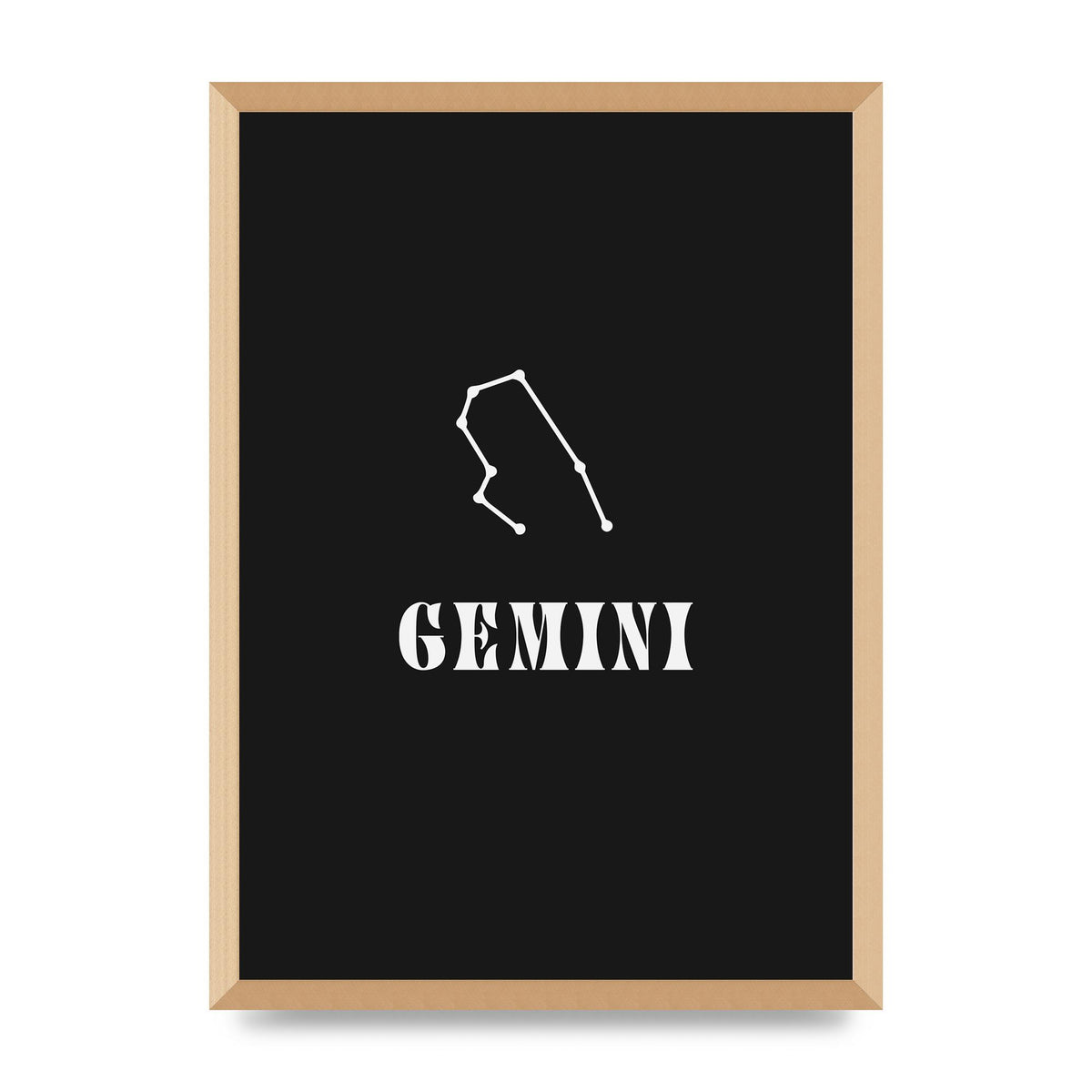 Minimalist Horoscope Star Sign Series Gemini Printed Poster - A2 framed
