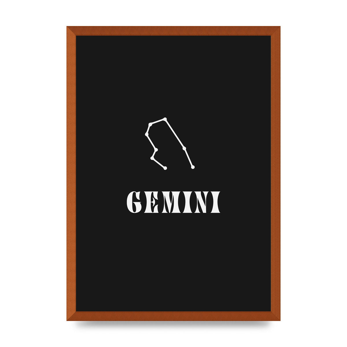 Minimalist Horoscope Star Sign Series Gemini Printed Poster - A2 framed