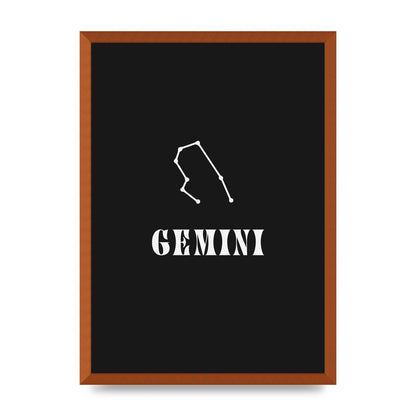 Minimalist Horoscope Star Sign Series Gemini Printed Poster - A2 framed