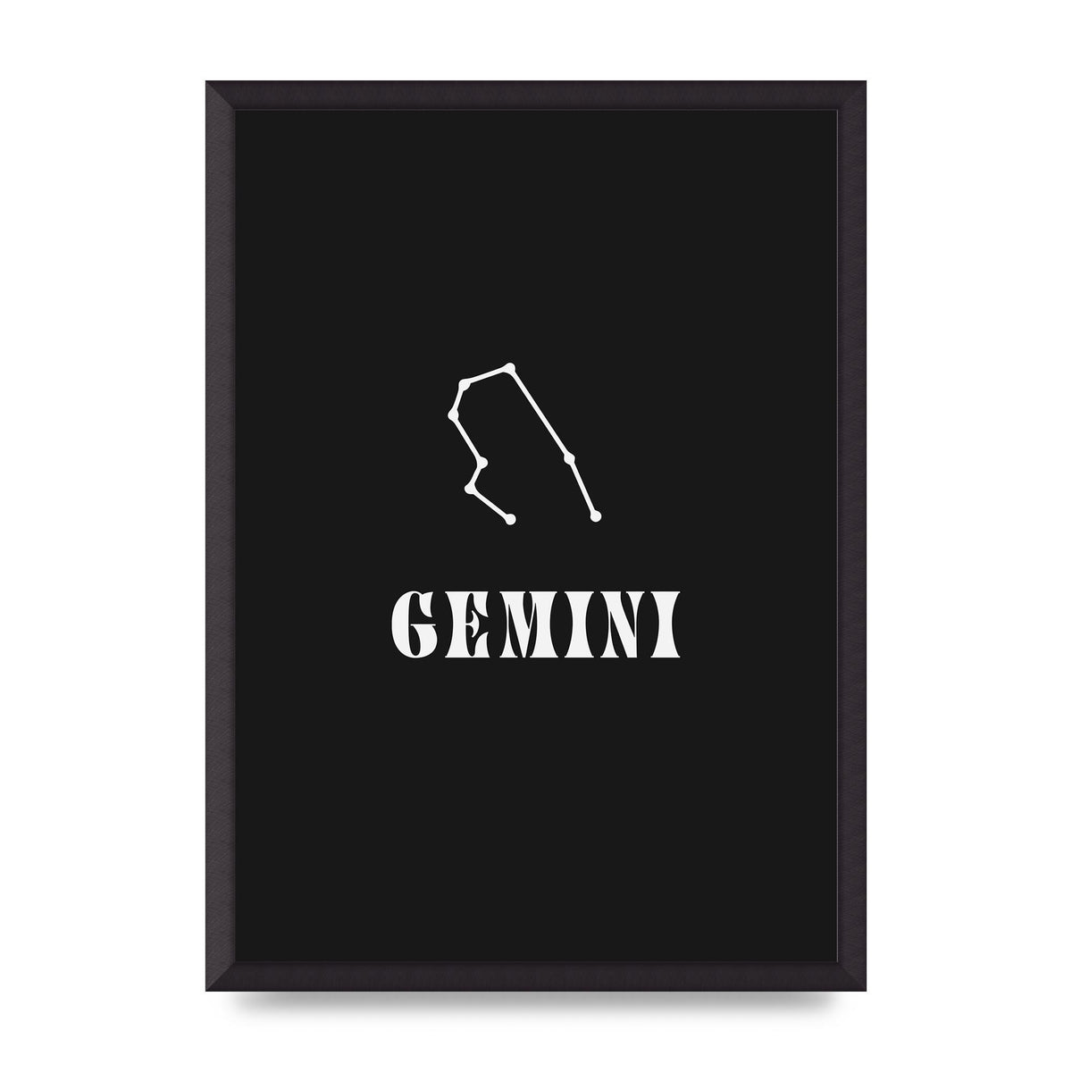 Minimalist Horoscope Star Sign Series Gemini Printed Poster - A2 framed