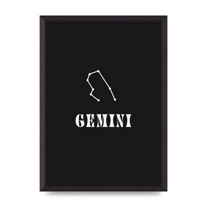 Minimalist Horoscope Star Sign Series Gemini Printed Poster - A2 framed