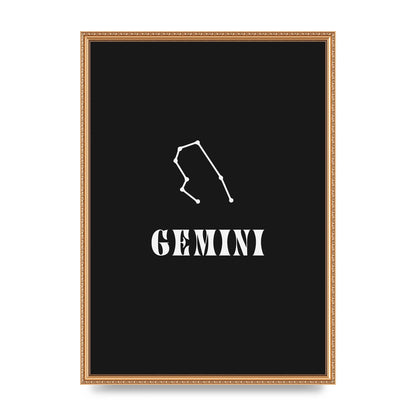 Minimalist Horoscope Star Sign Series Gemini Printed Poster - A2 framed