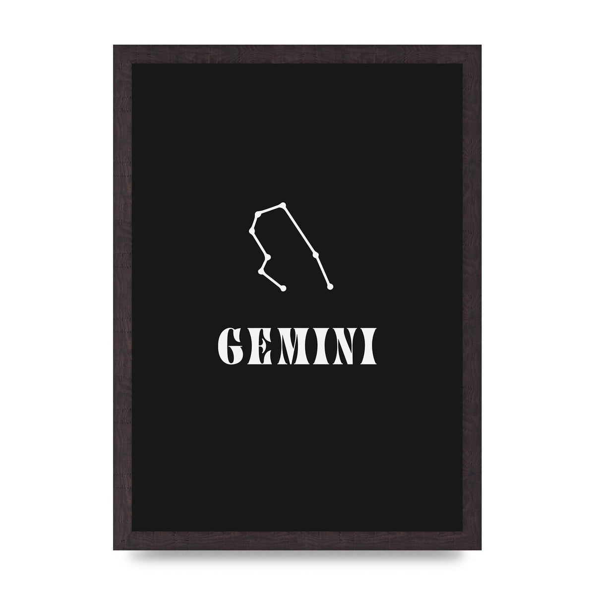 Minimalist Horoscope Star Sign Series Gemini Printed Poster - A3 framed