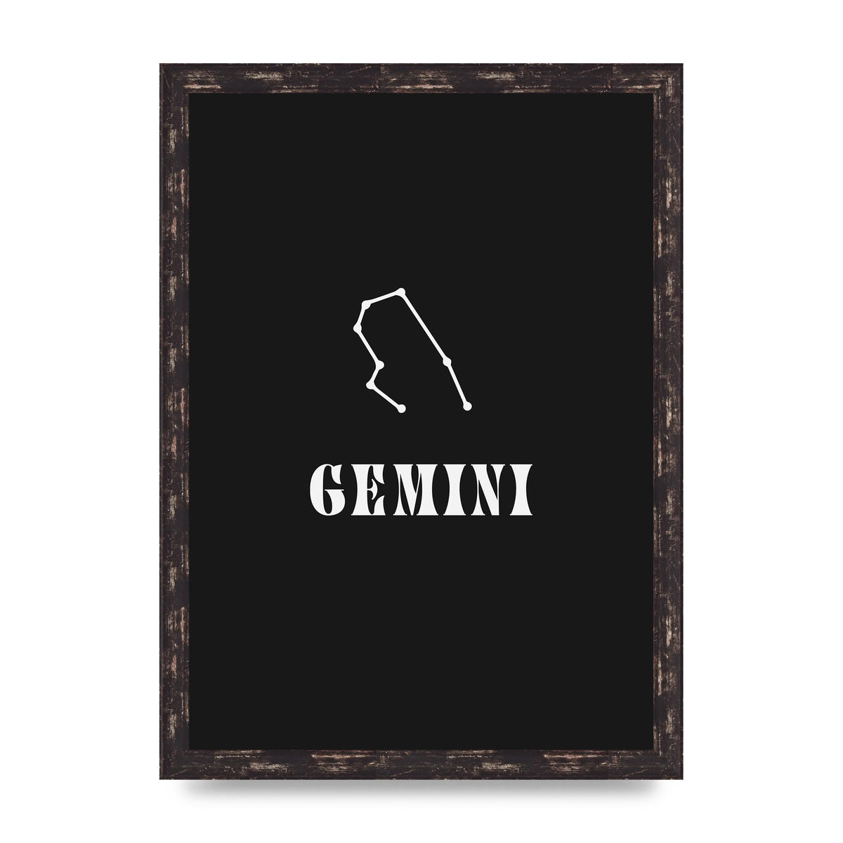 Minimalist Horoscope Star Sign Series Gemini Printed Poster - A3 framed